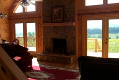 Fireplace and View